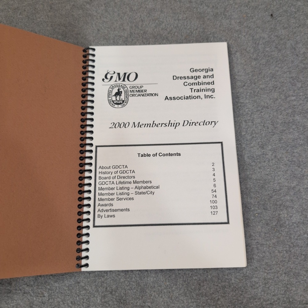 GDCTA 2000 Membership Directory Georgia Dressage Combined Training Association - Picture 2 of 2